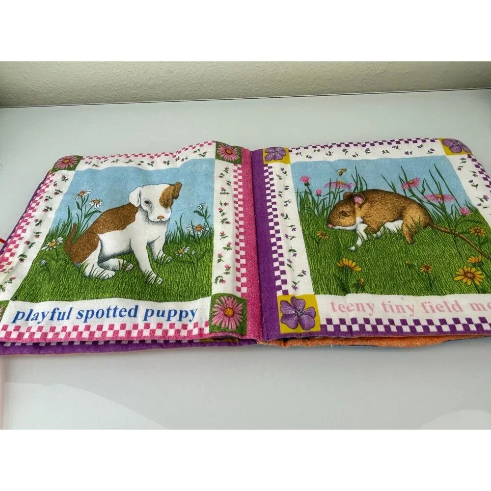 Soft Baby Book Wake Up, Baby Animals Fabric Farm Country Sewn Hand Crafted Toy